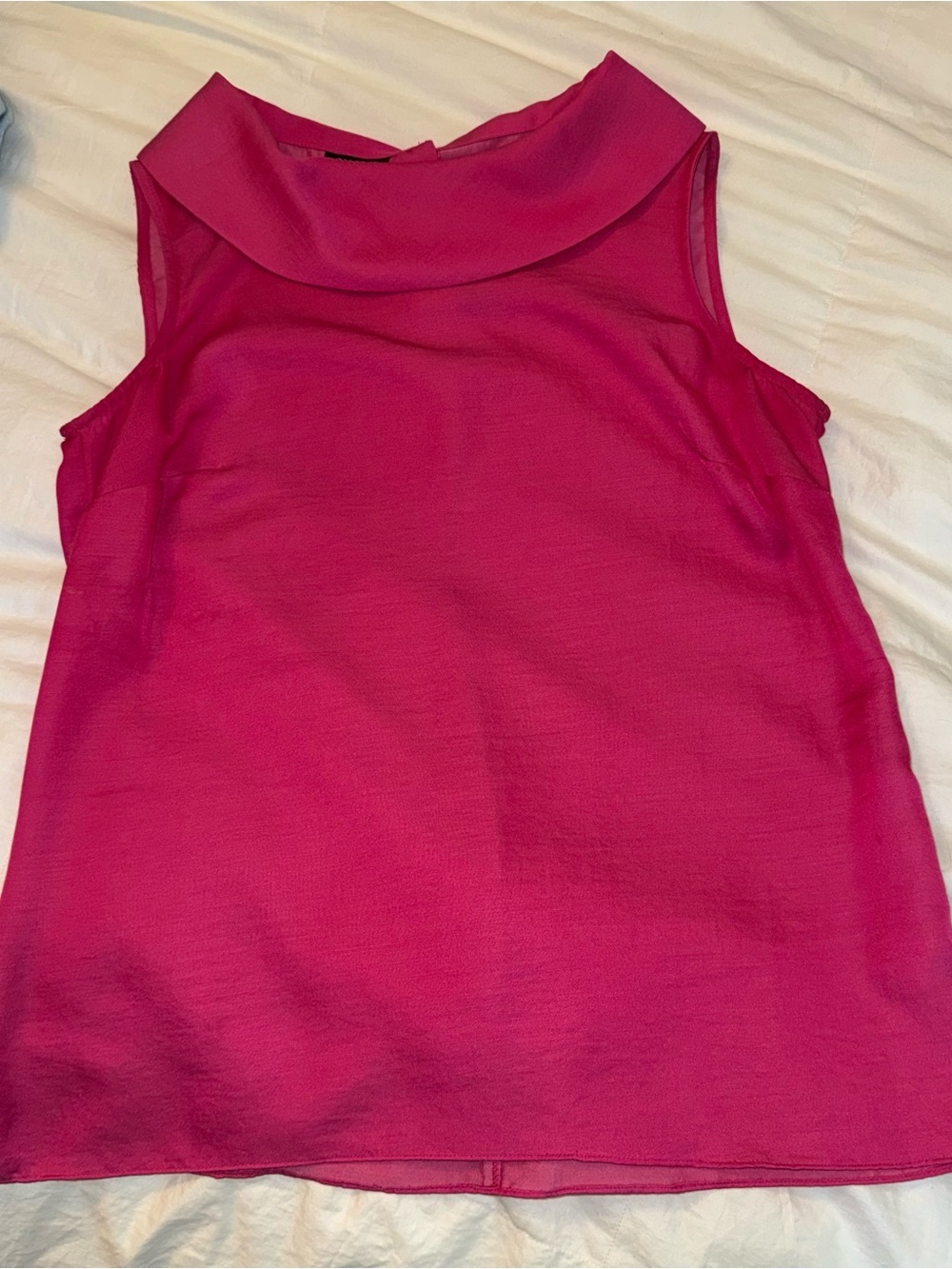 Talbots Sleeveless Fuchsia Chiffon Cowl Neck Shell